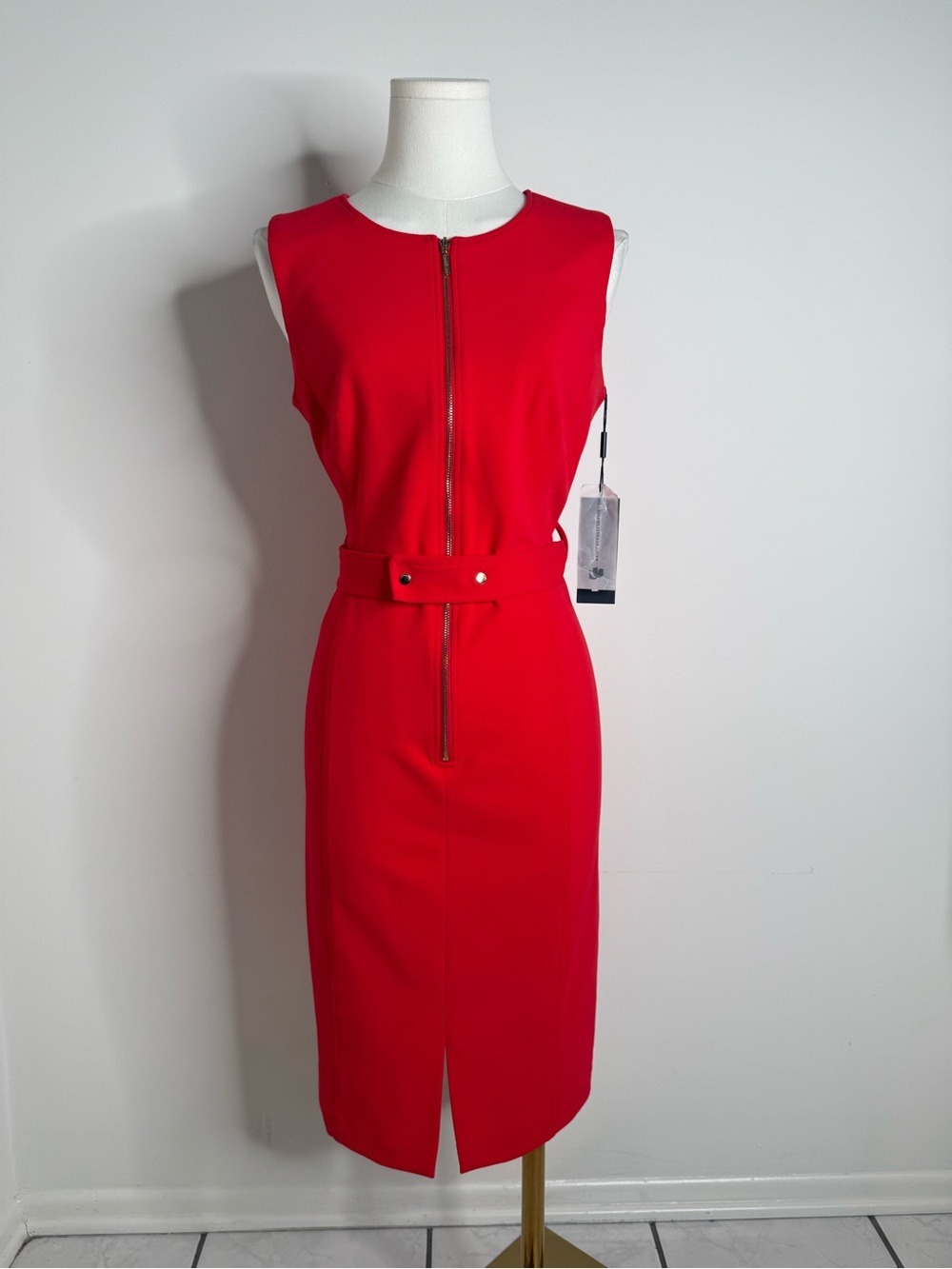 Karl Lagerfeld Vibrant Red Fitted Sheath Dress